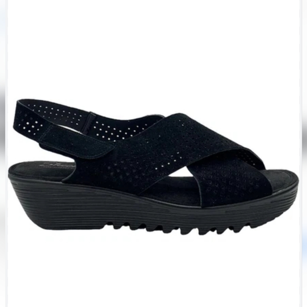 Sketchers Black Wedge Sandals